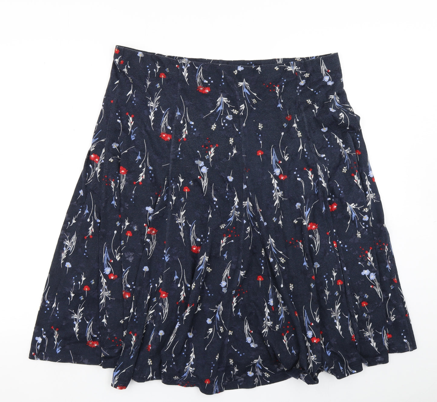 Clasic Womens Blue Floral  Flare Skirt Size 18