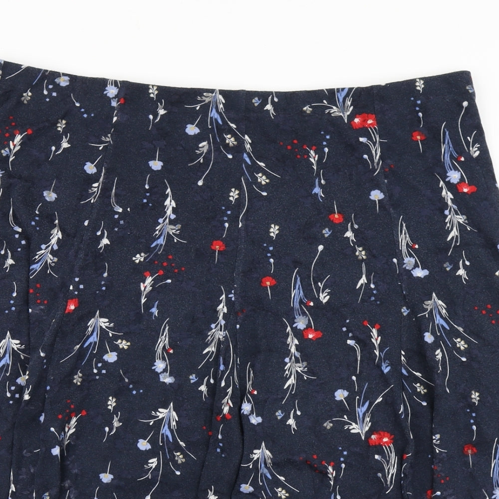 Clasic Womens Blue Floral  Flare Skirt Size 18