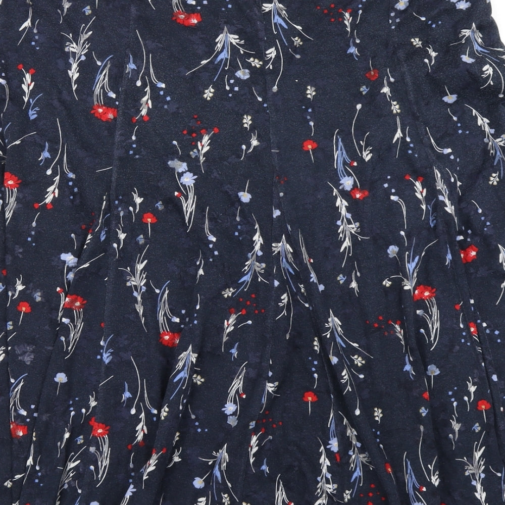 Clasic Womens Blue Floral  Flare Skirt Size 18