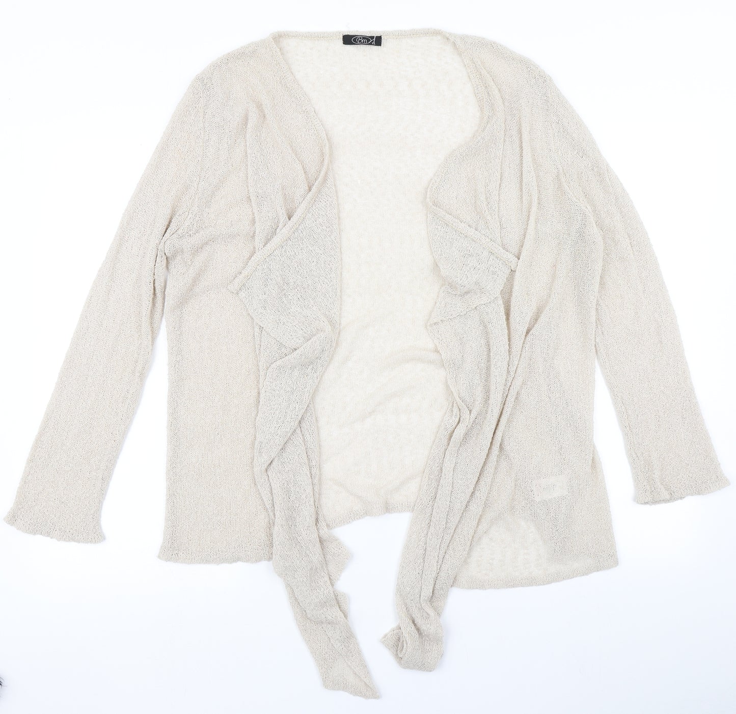 BM Womens Beige  Knit Cardigan Jumper Size XL