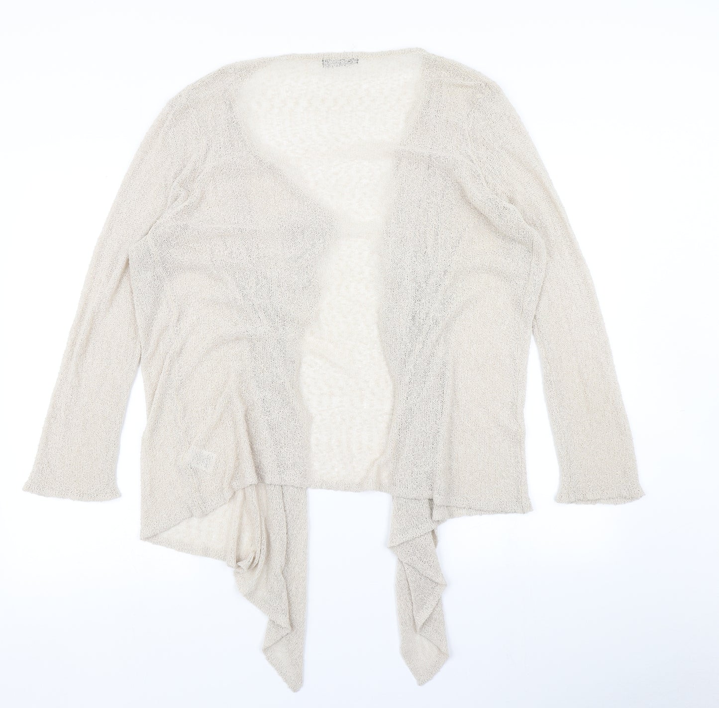 BM Womens Beige  Knit Cardigan Jumper Size XL