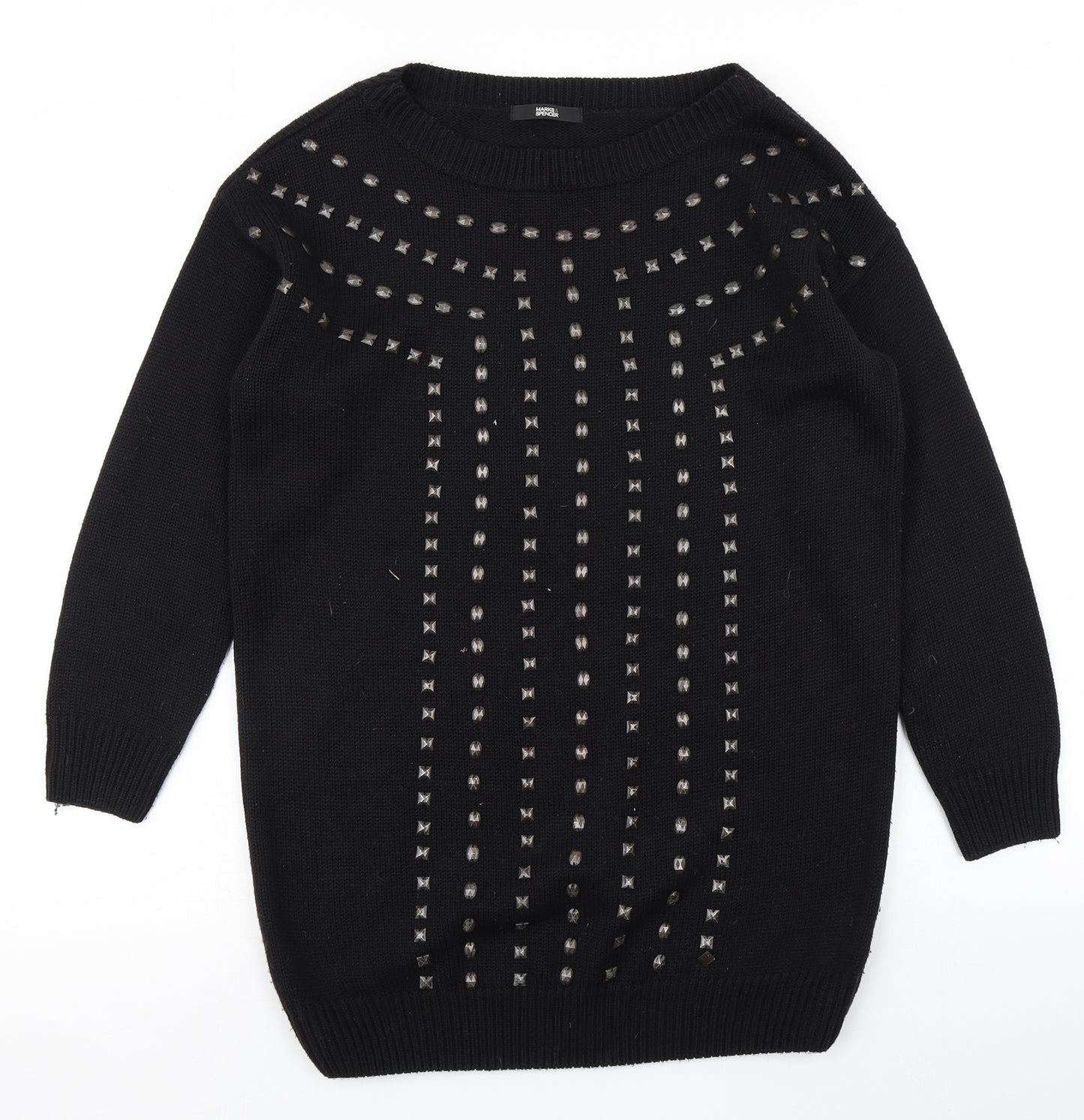 Marks & Spencer Womens Black  Knit Jumper Dress  Size 10