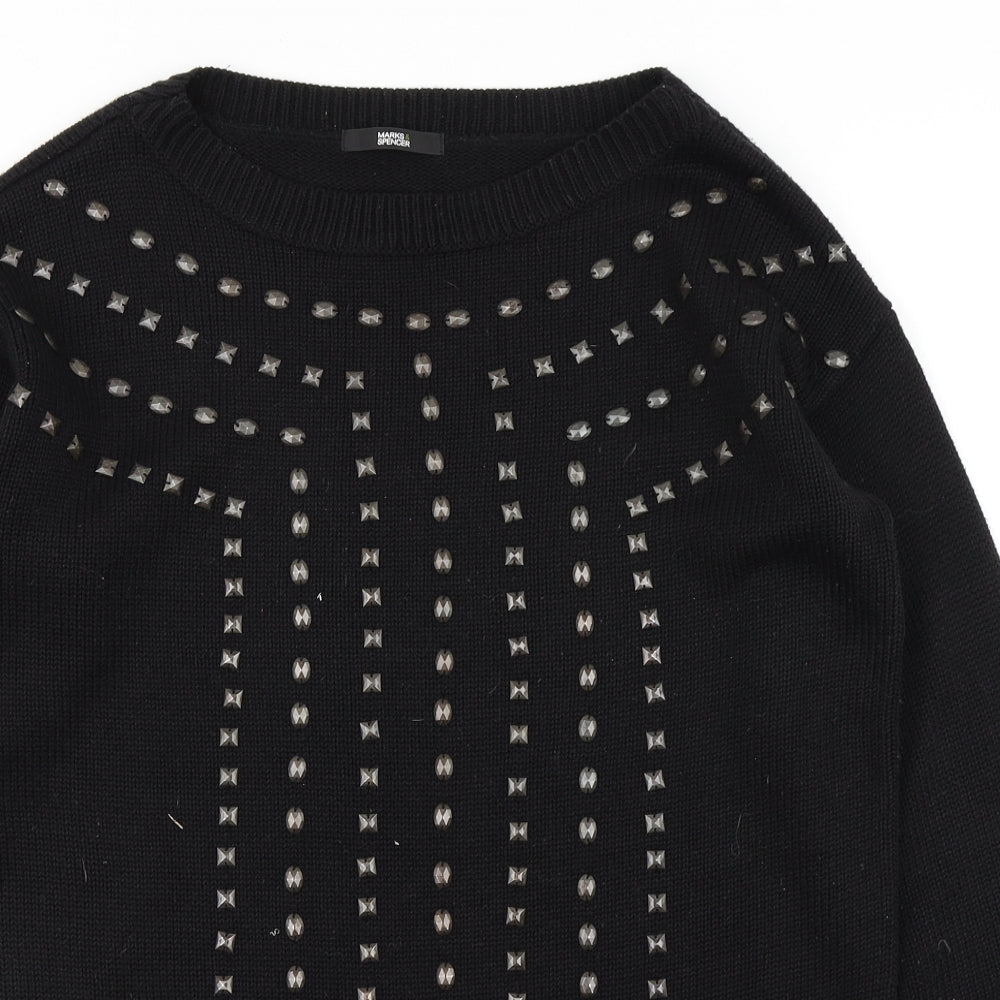 Marks & Spencer Womens Black  Knit Jumper Dress  Size 10