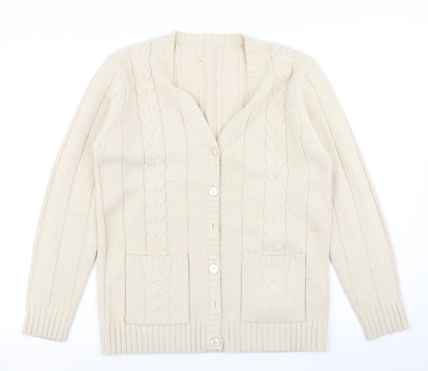 Berkertex Womens Beige  Knit Cardigan Jumper Size 10