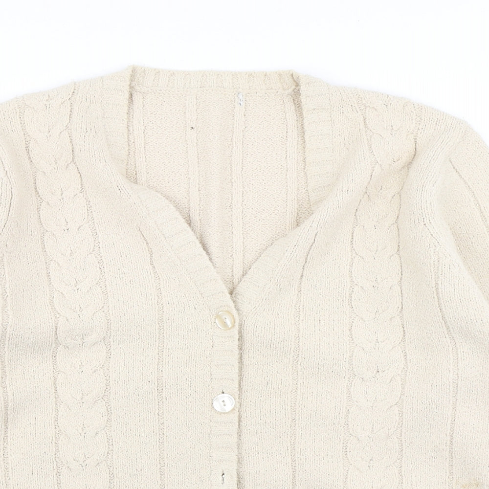 Berkertex Womens Beige  Knit Cardigan Jumper Size 10