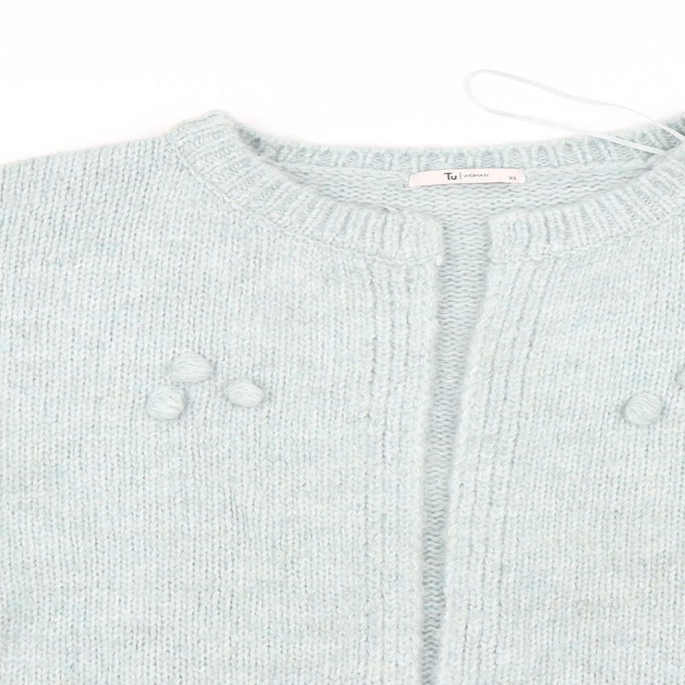 TU Womens Blue  Knit Cardigan Jumper Size XL