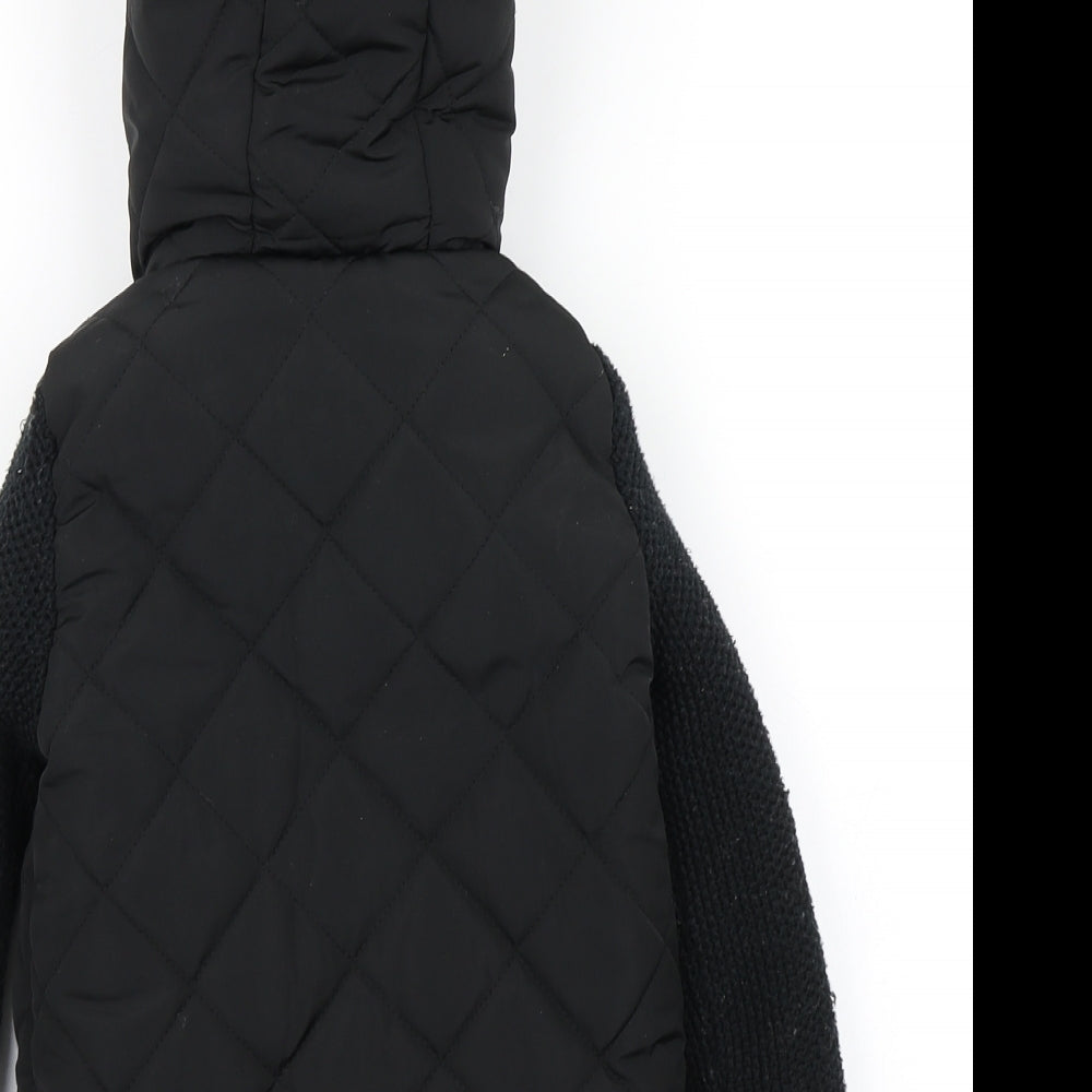 Firetrap Boys Black   Parka Coat Size 4-5 Years  - Knitted sleeves