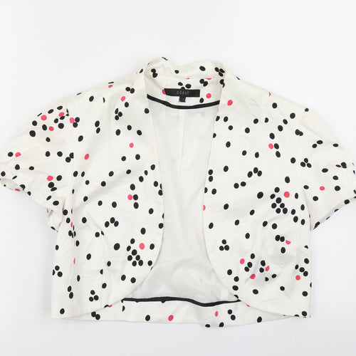 Coast Womens White Spotted  Jacket Blazer Size 12