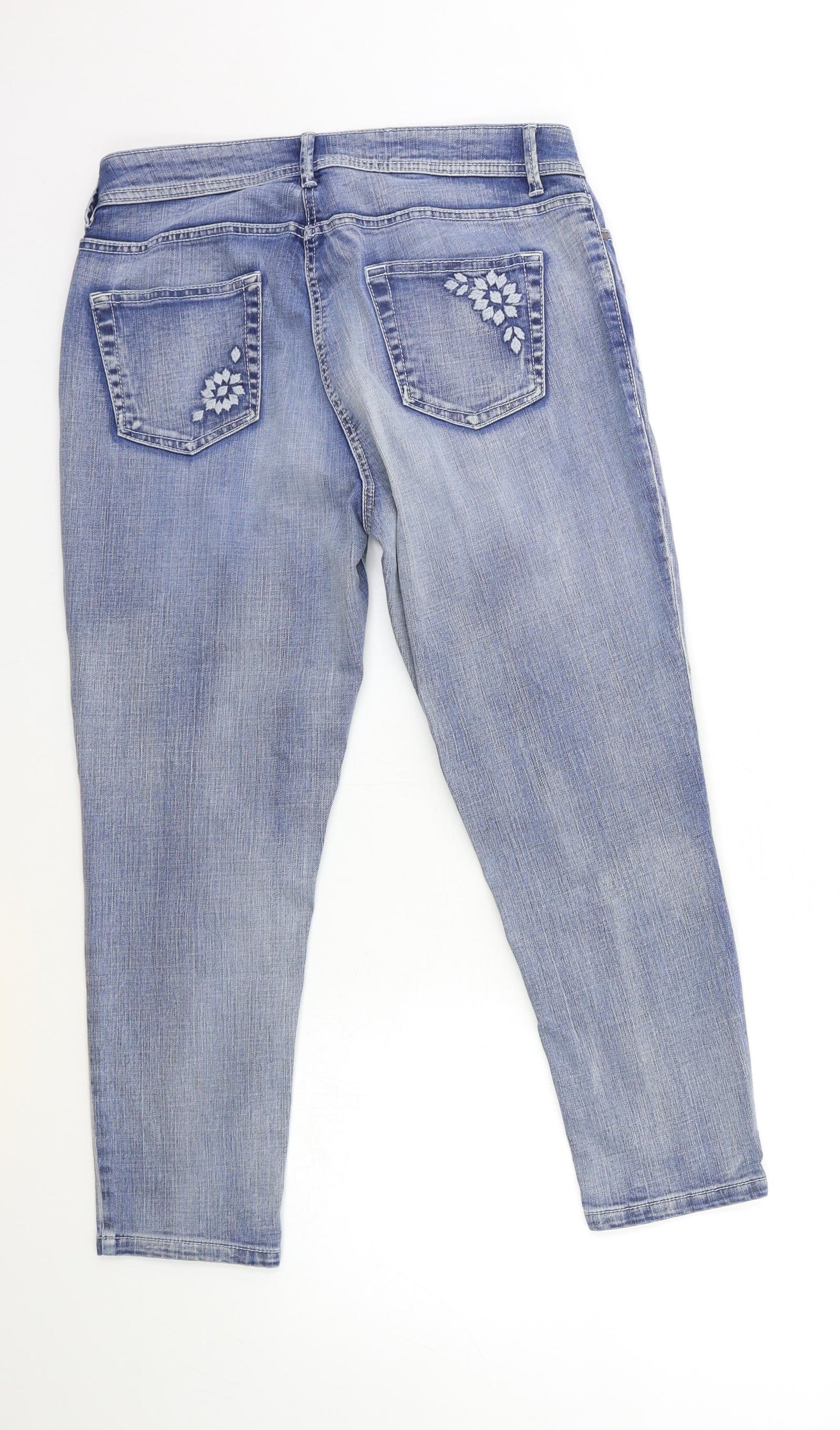 Marks and Spencer Womens Blue  Denim Straight Jeans Size 12 L23 in