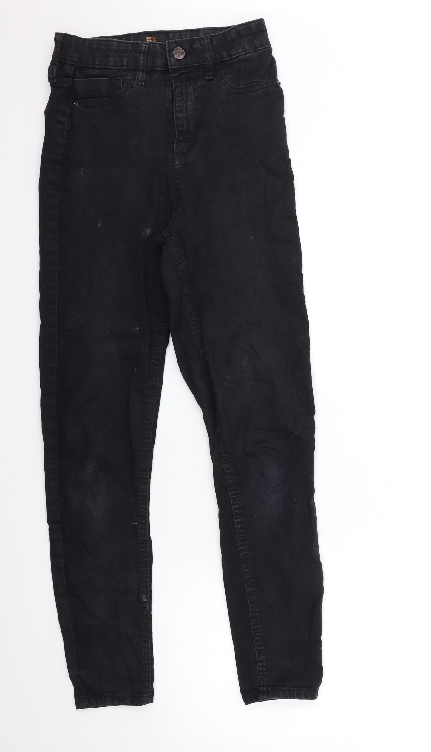 F&F Womens Black  Denim Skinny Jeans Size 6 L28 in