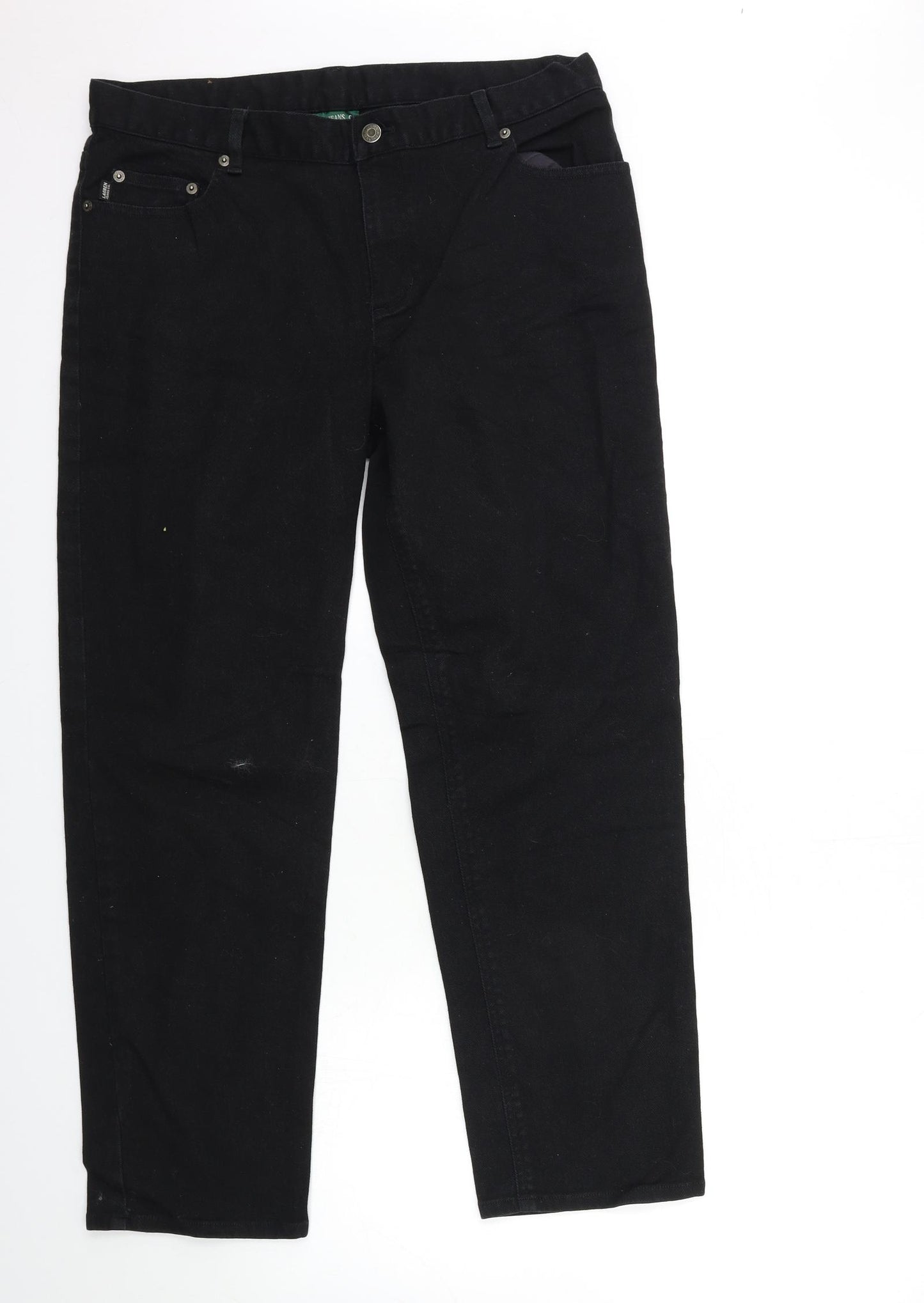Ralph Lauren Womens Black  Denim Mom Jeans Size 14 L29 in