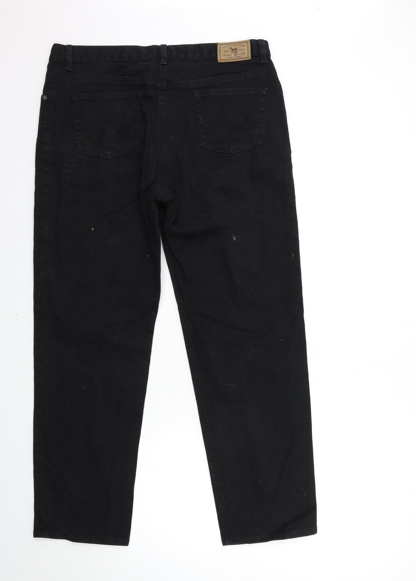 Ralph Lauren Womens Black  Denim Mom Jeans Size 14 L29 in