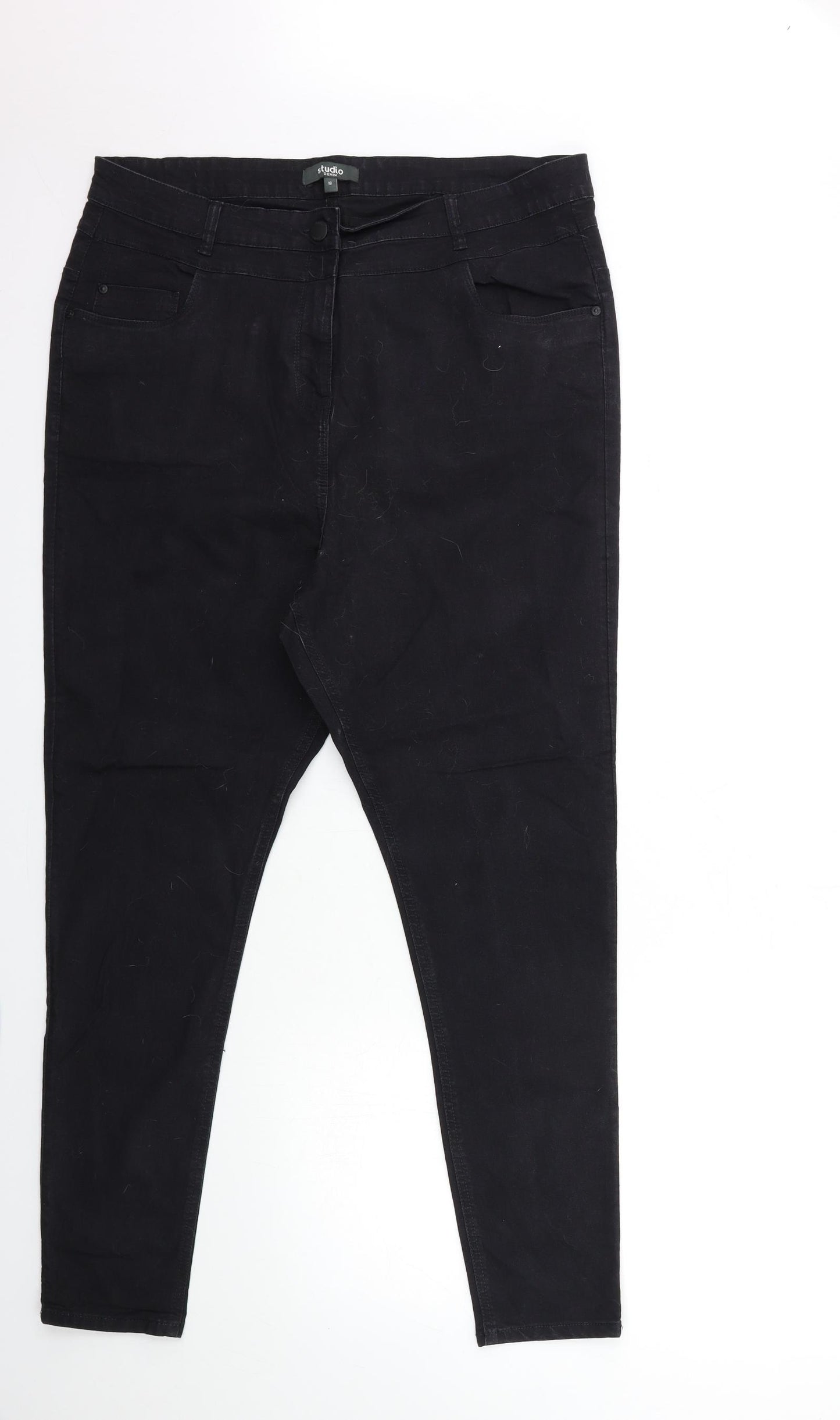 Studio Denim Womens Black  Denim Skinny Jeans Size 18 L27 in