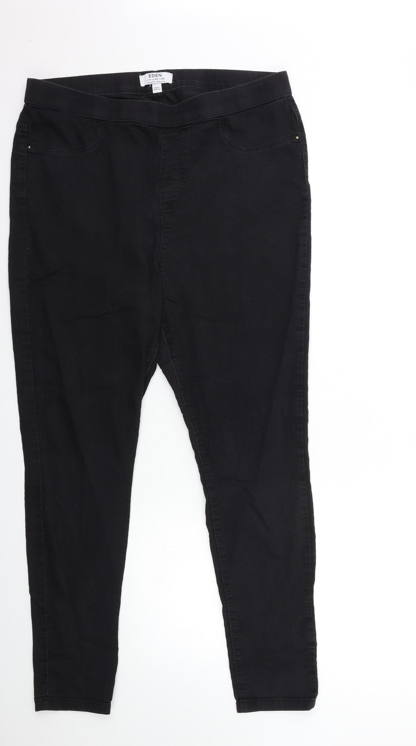 Dorothy Perkins Womens Black  Denim Skinny Jeans Size 18 L30 in