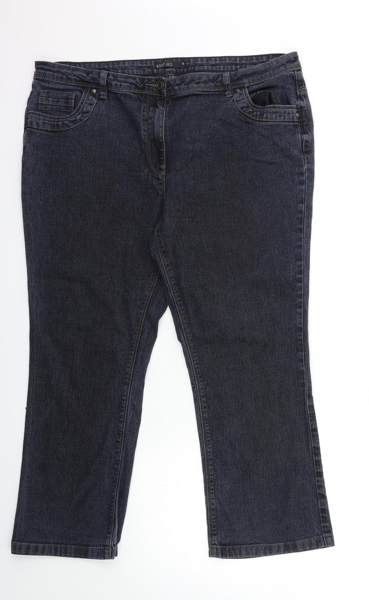Preworn Womens Blue Denim Bootcut Jeans Size 10 L26 in