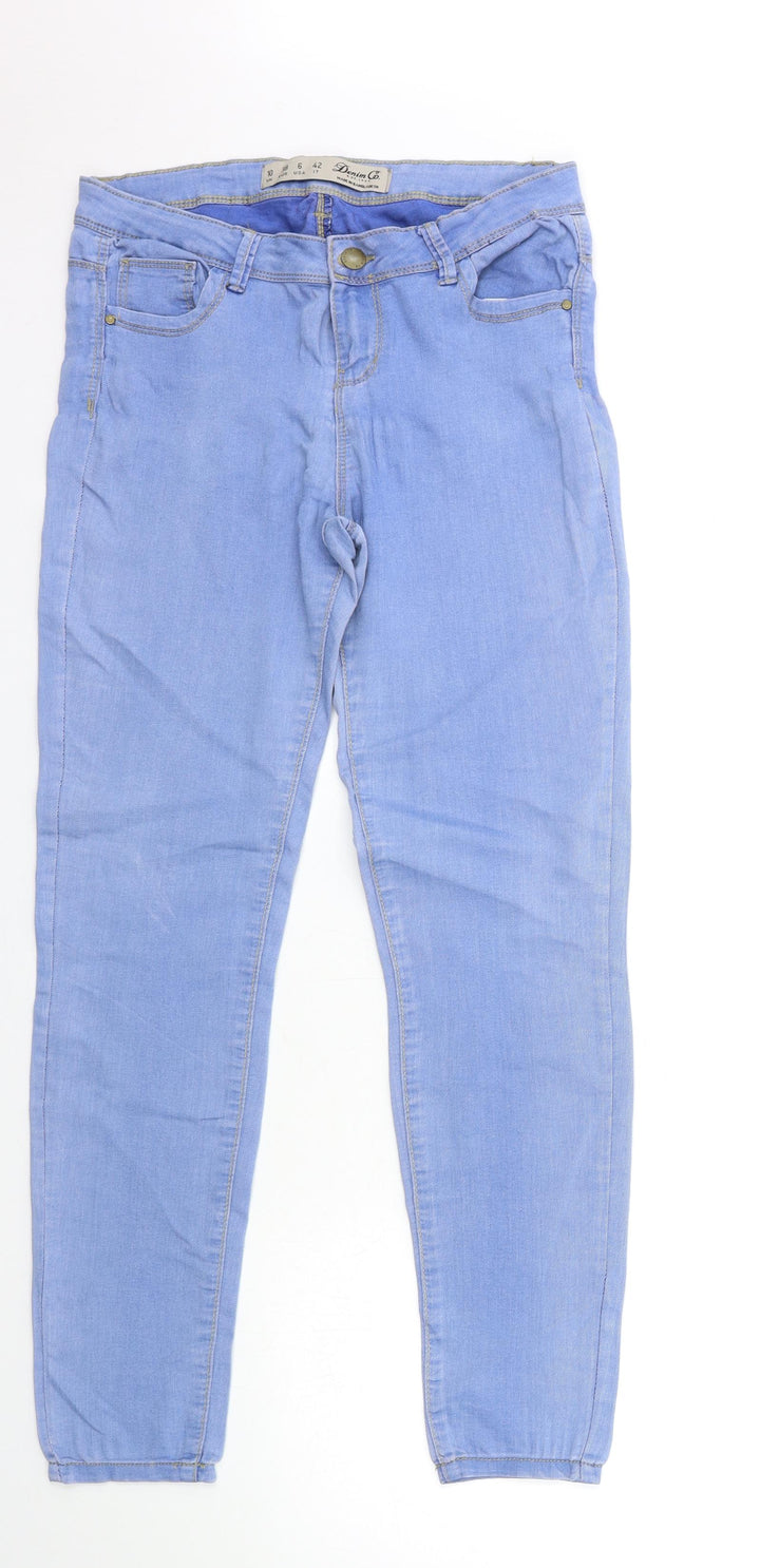 Denim & Co. Womens Blue Denim Skinny Jeans Size 10 L28 in