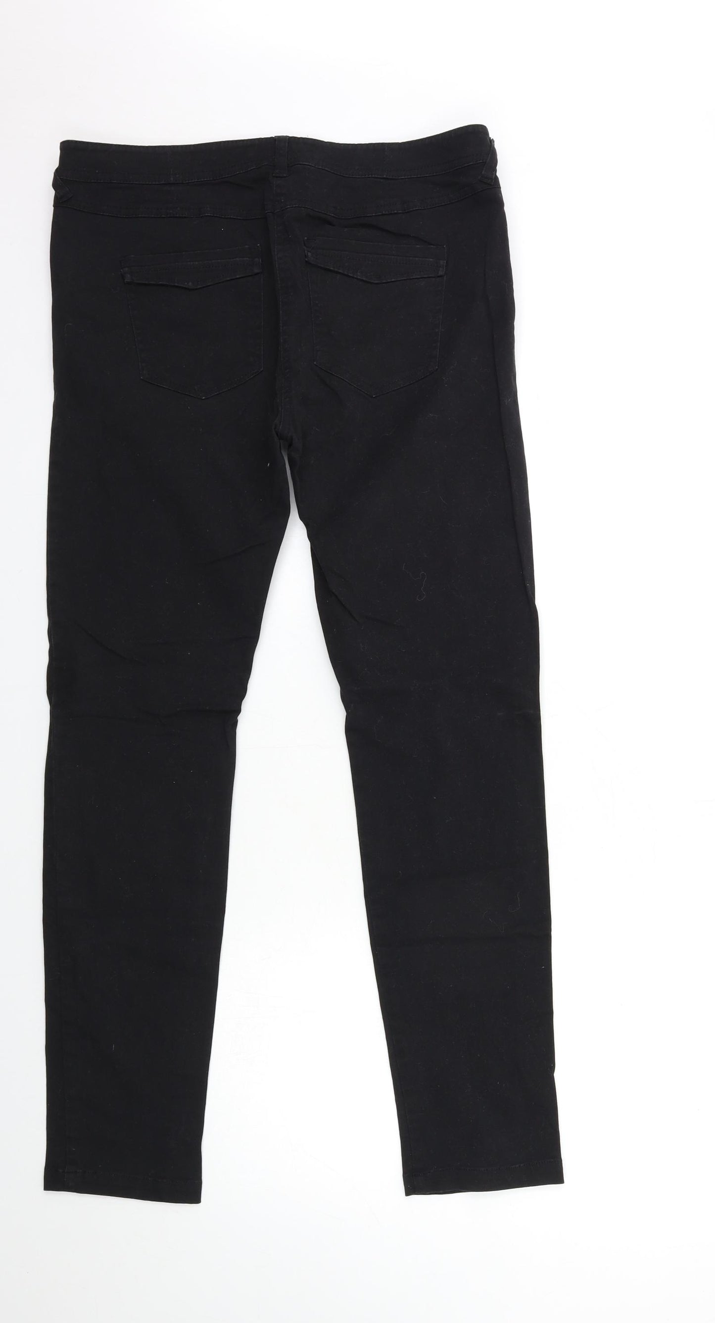 River Island Womens Black  Denim Straight Jeans Size 14 L30 in