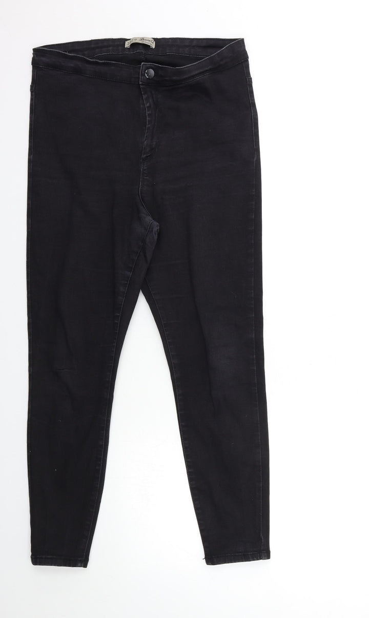 Denim & Co. Womens Black Denim Skinny Jeans Size 14 L26 in