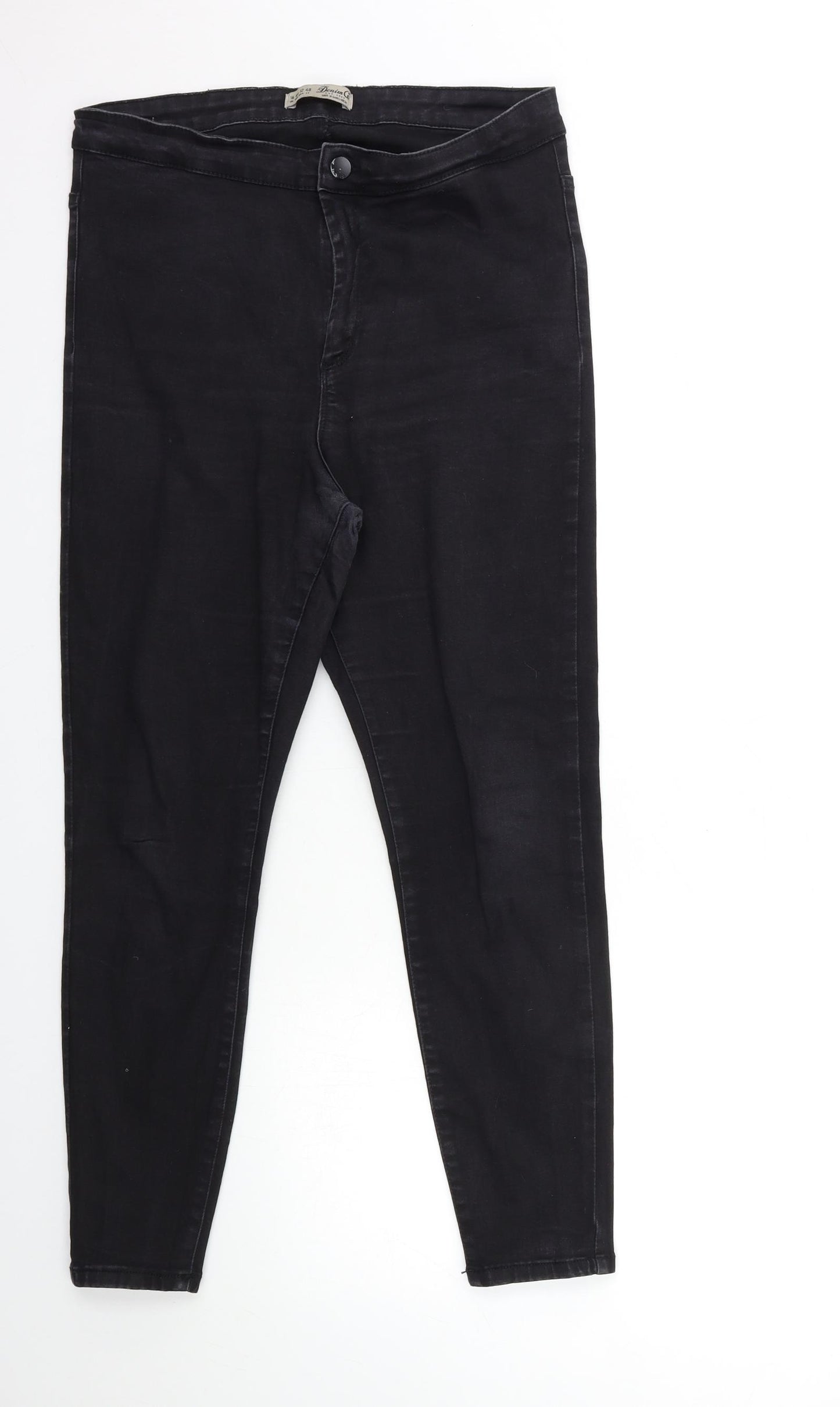 Denim & Co. Womens Black  Denim Skinny Jeans Size 14 L26 in