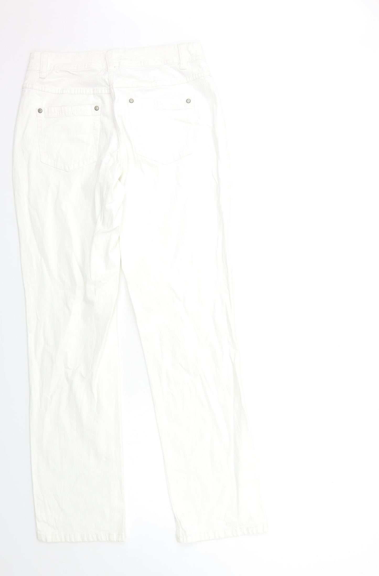 Classic Womens White  Denim Straight Jeans Size 12 L32 in