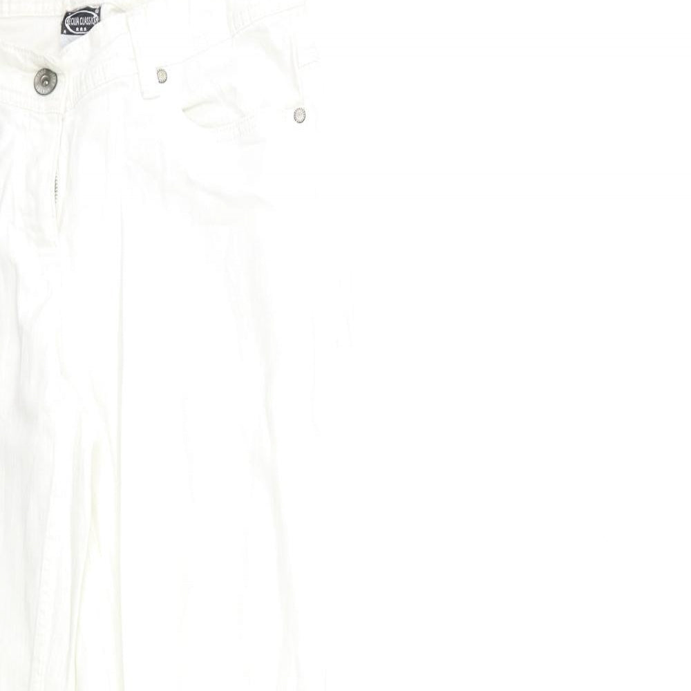 Classic Womens White  Denim Straight Jeans Size 12 L32 in