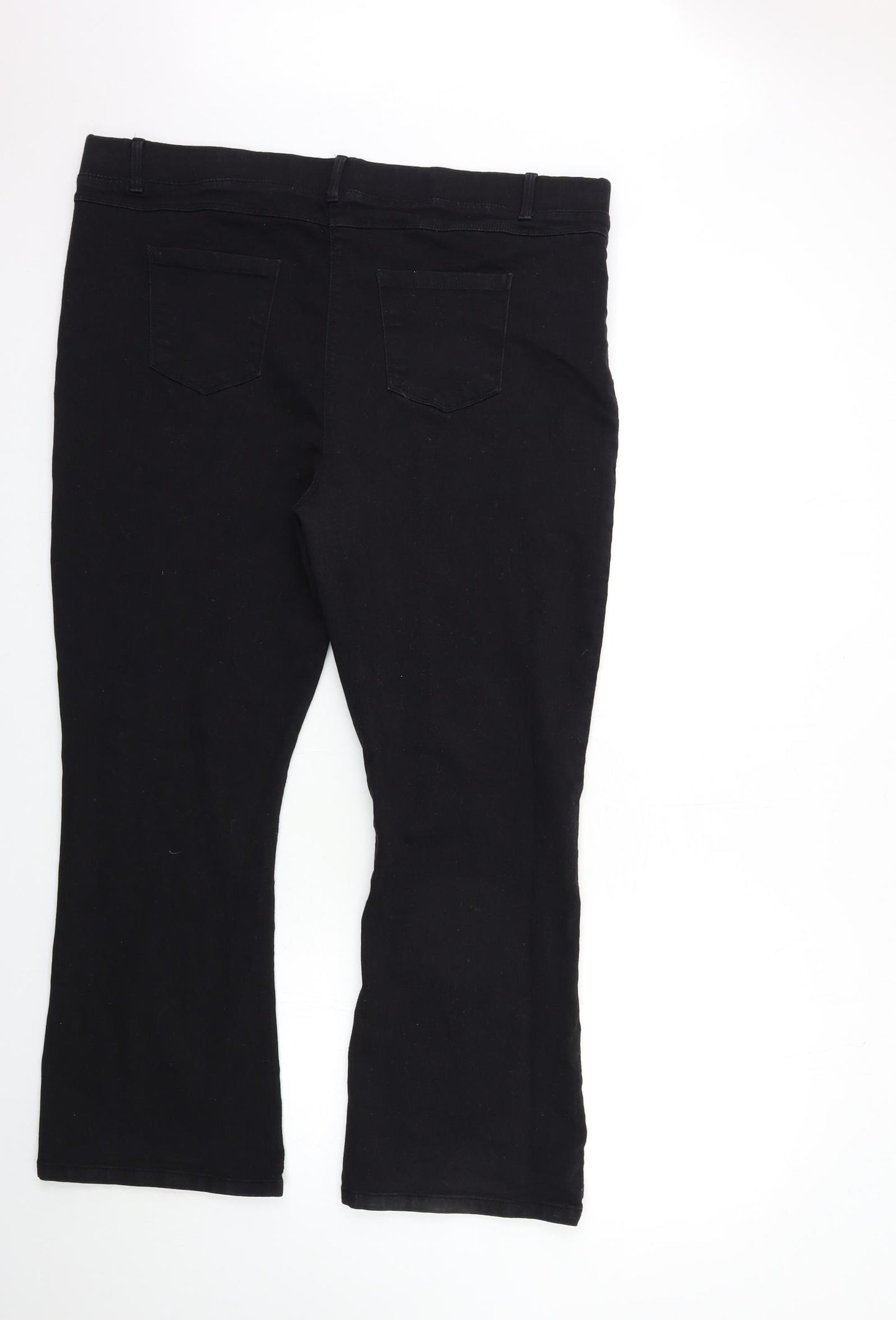 Simply Be Womens Black  Denim Bootcut Jeans Size 24 L28 in