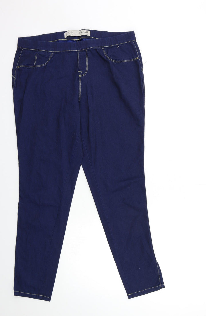 Denim & Co. Womens Blue Denim Skinny Jeans Size 14 L27 in