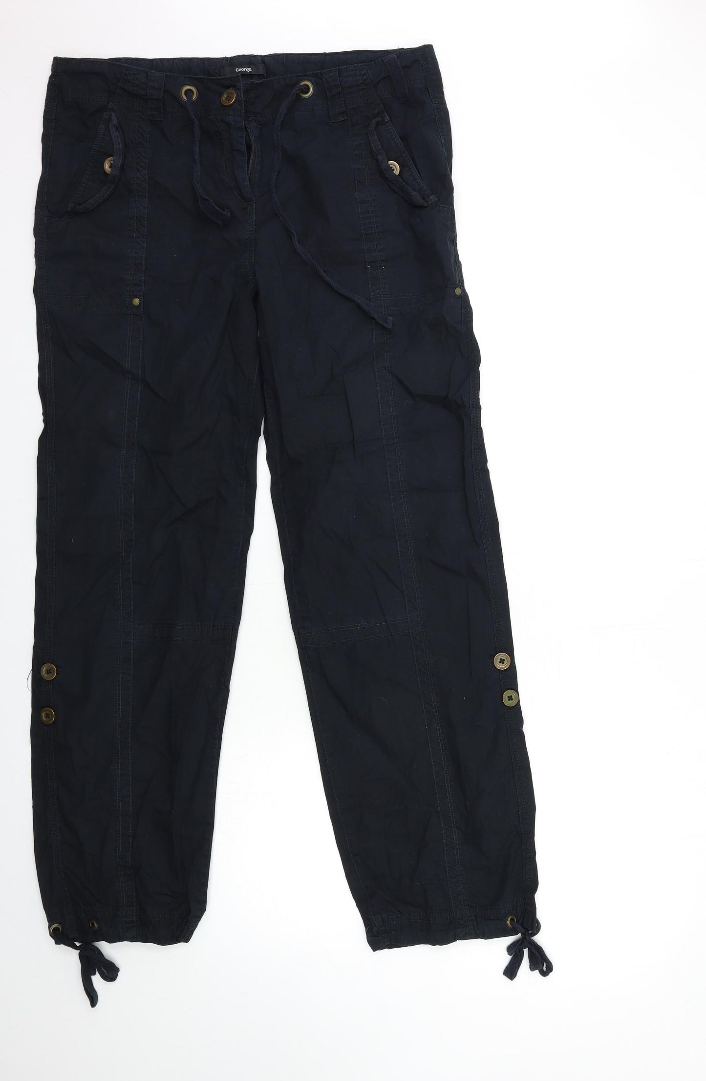 George Womens Black   Cargo Trousers Size 14 L30 in