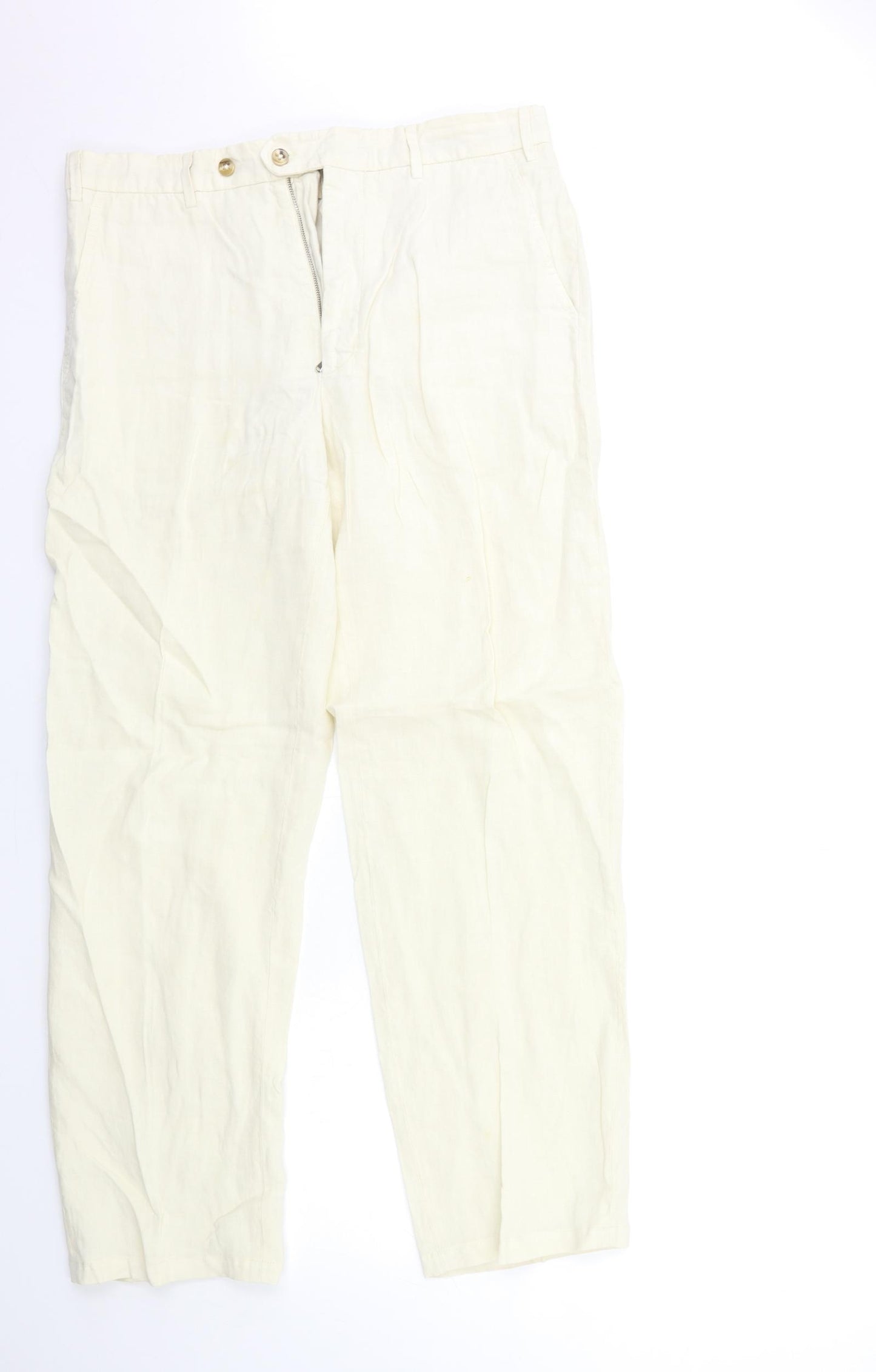 Zanella Mens Ivory   Trousers  Size 34 in L30 in