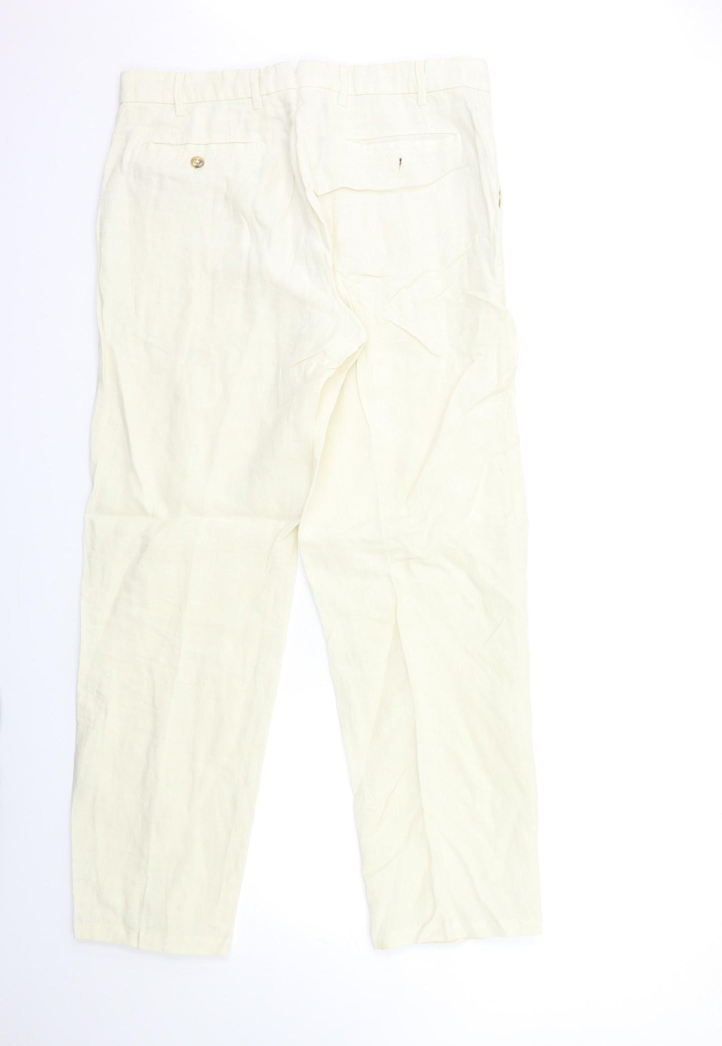 Zanella Mens Ivory   Trousers  Size 34 in L30 in