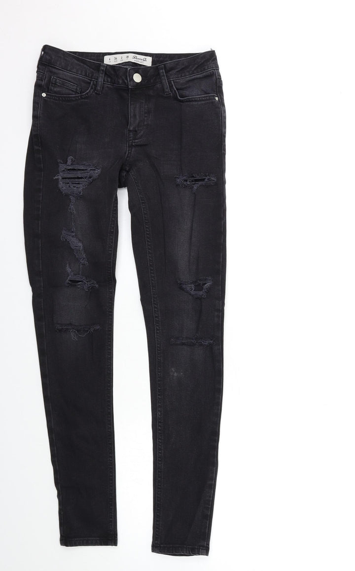 Denim & Co. Womens Black  Denim Skinny Jeans Size 6 L29 in