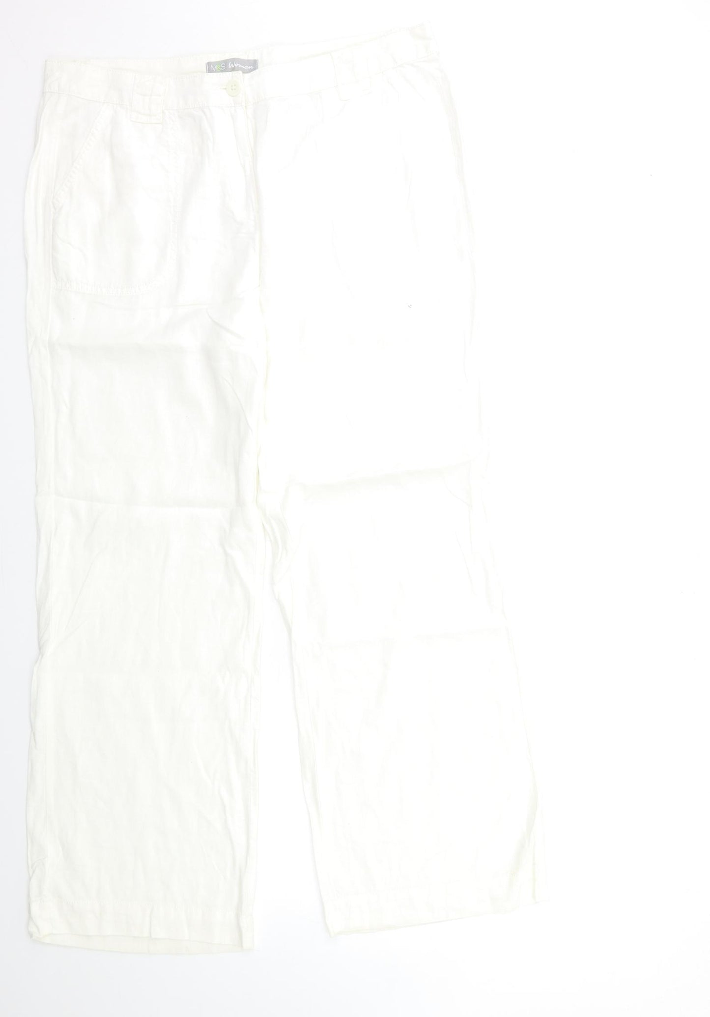 Marks and Spencer Womens White   Trousers  Size 16 L31 in