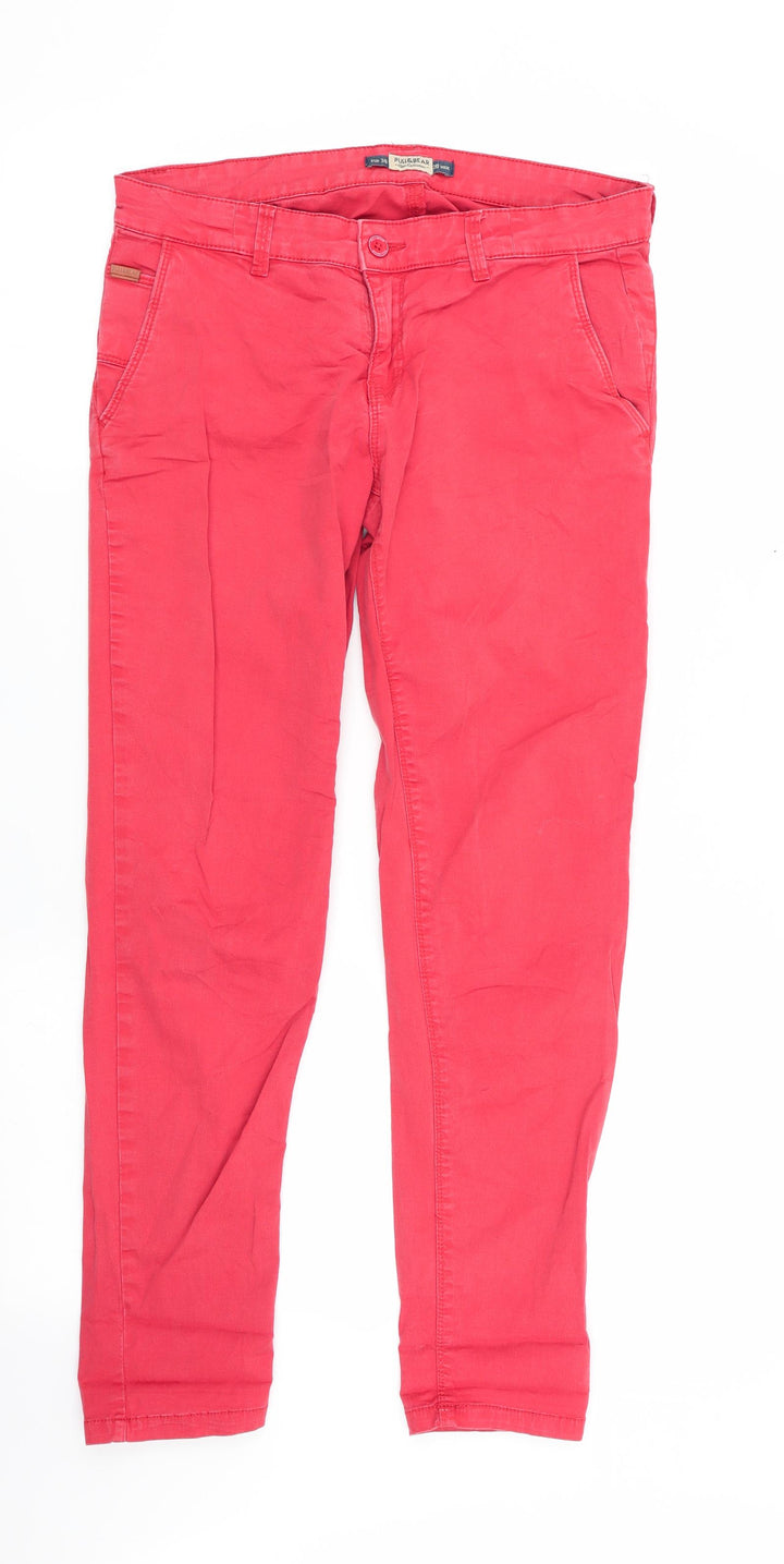 Pull&Bear Womens Red   Chino Trousers Size 38 L28 in
