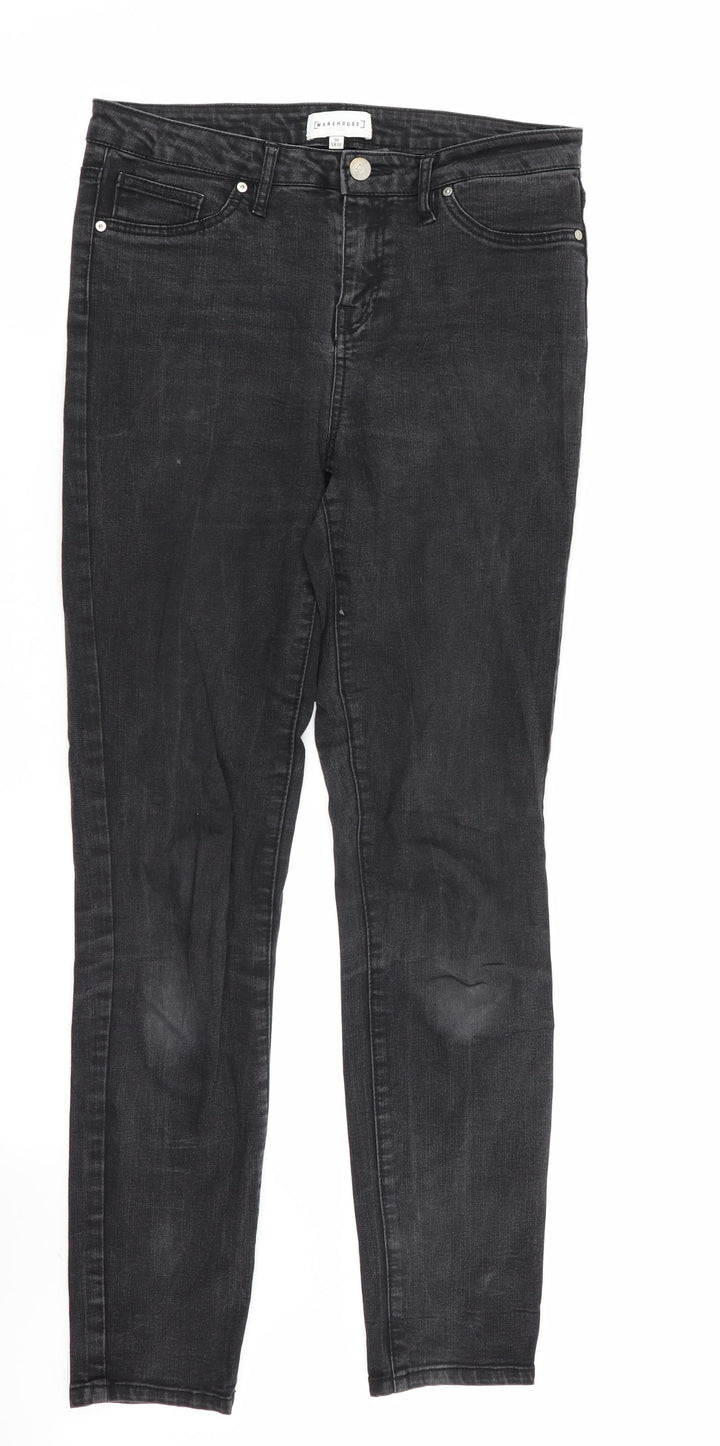 Warehouse Womens Black   Skinny Jeans Size 10 L29 in
