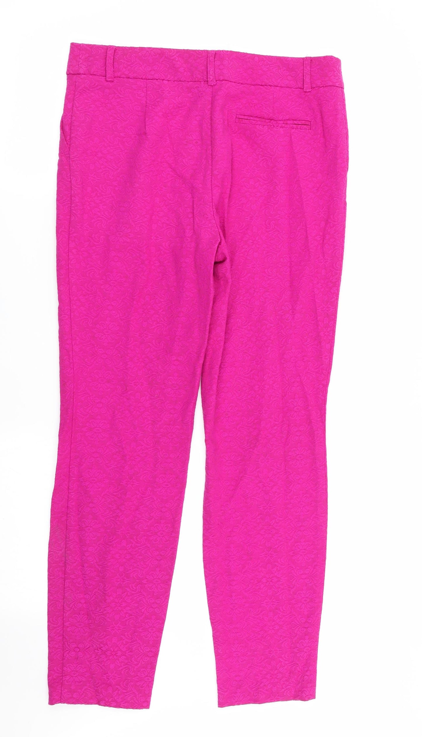 Papaya Womens Pink Floral  Trousers  Size 10 L27 in