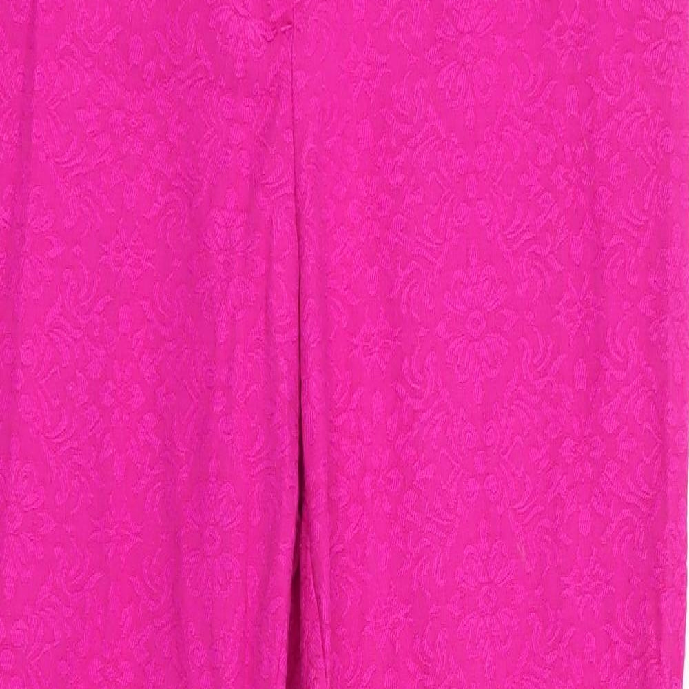 Papaya Womens Pink Floral  Trousers  Size 10 L27 in