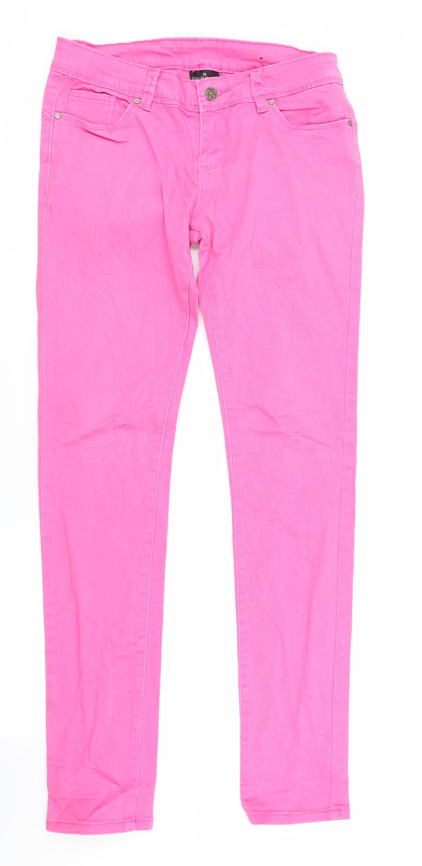 Flame Womens Pink   Skinny Jeans Size 10 L31 in