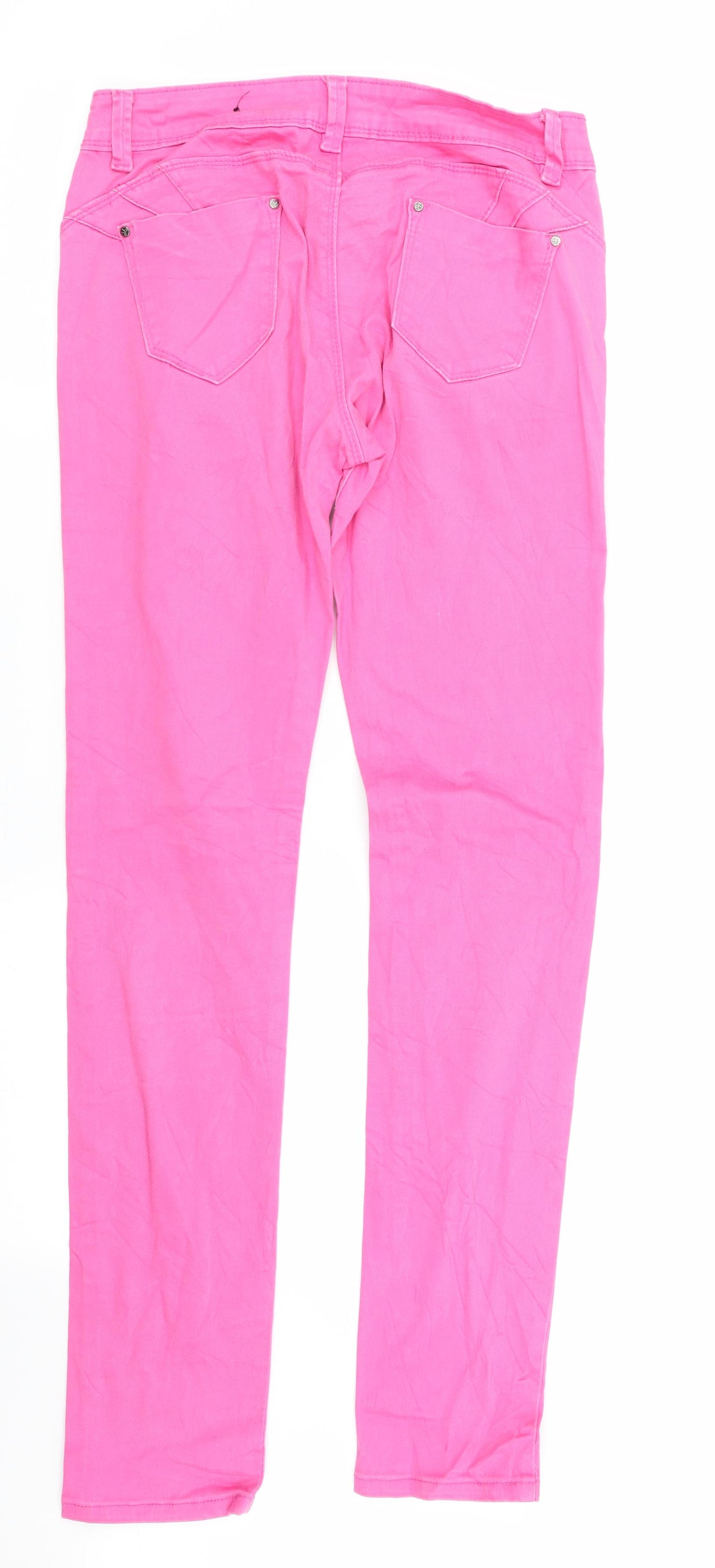 Flame Womens Pink   Skinny Jeans Size 10 L31 in