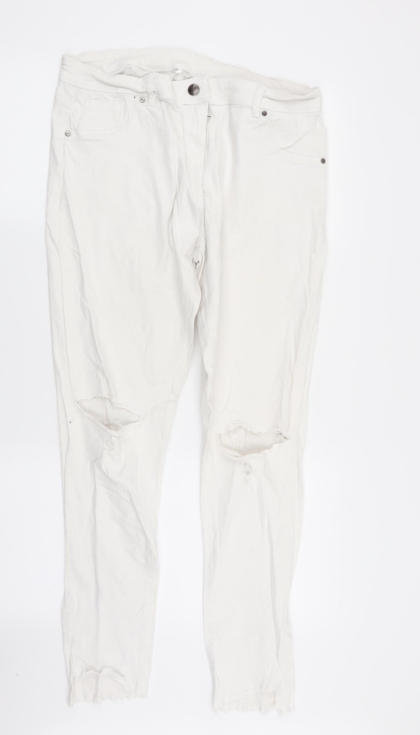 women Womens White   Skinny Jeans Size 14 L30 in