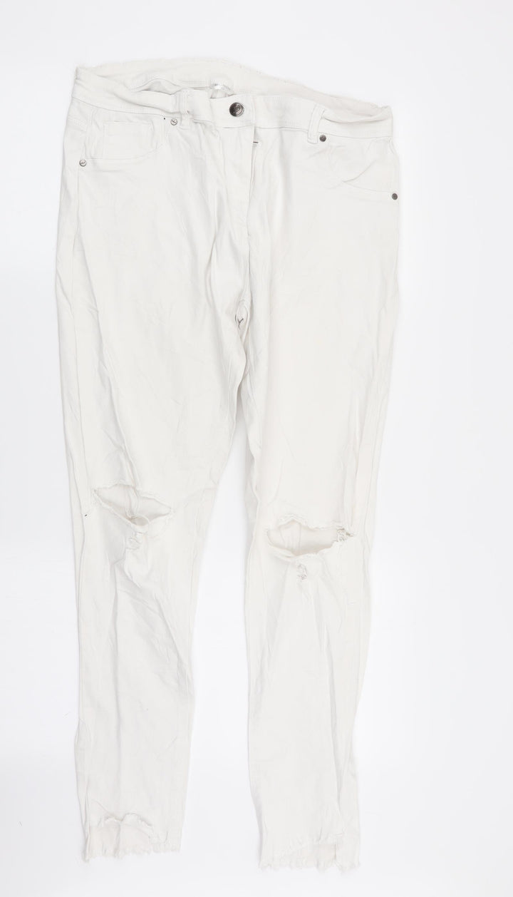 women Womens White   Skinny Jeans Size 14 L30 in