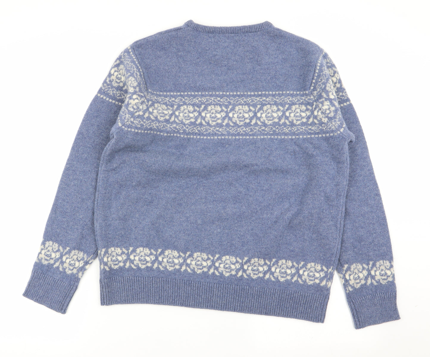 Country Casuals Mens Blue Geometric  Pullover Jumper Size S