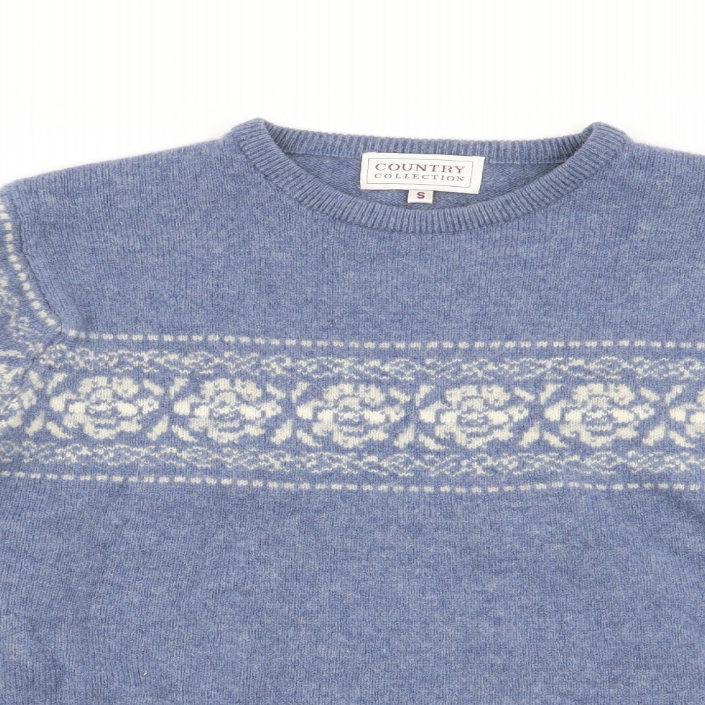 Country Casuals Mens Blue Geometric  Pullover Jumper Size S