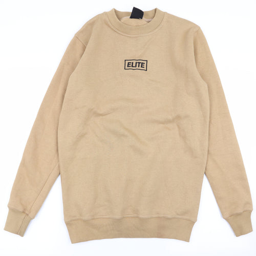 elite Mens Beige   Pullover Jumper Size M