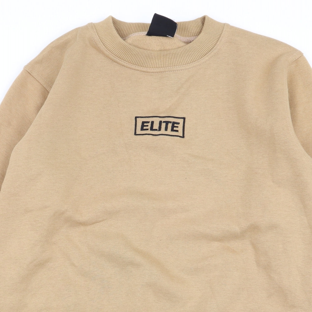 elite Mens Beige   Pullover Jumper Size M