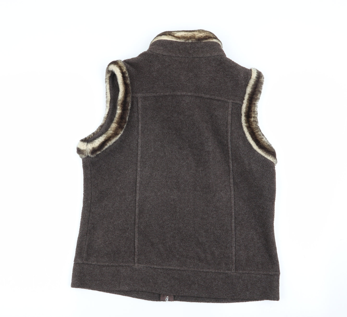 M&S Womens Brown   Full Zip Jumper Size 12