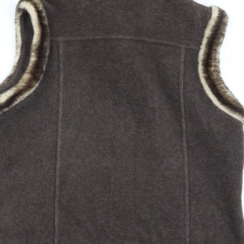 M&S Womens Brown   Full Zip Jumper Size 12