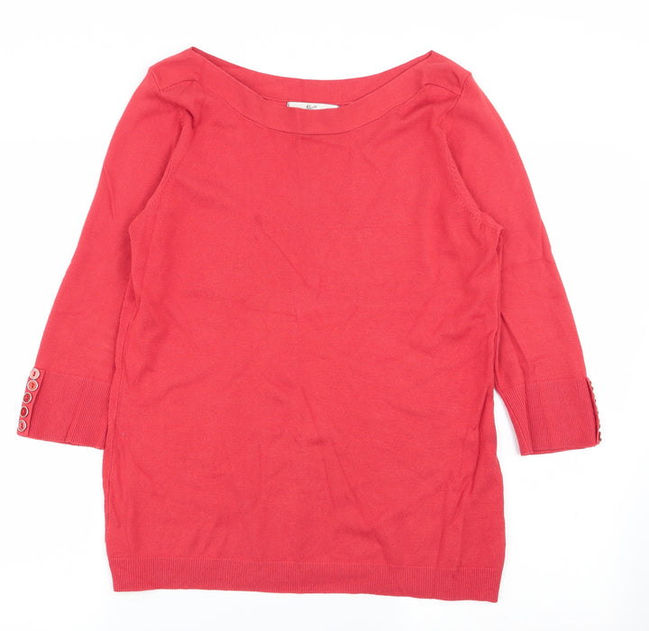 Klass Womens Red Pullover Jumper Size M