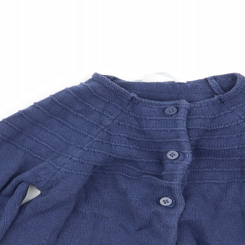 M&S Girls Blue   Cardigan Jumper Size 3-4 Years