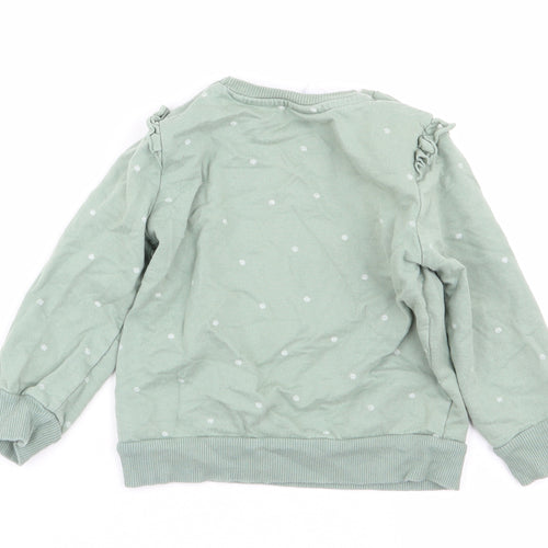 Asda George Girls Green Floral  Pullover Jumper Size 2-3 Years  - peppa pig