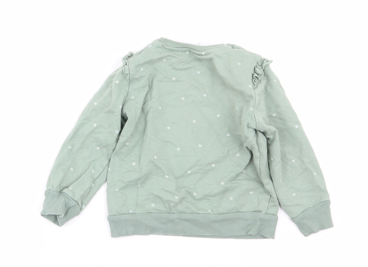 Asda George Girls Green Floral  Pullover Jumper Size 2-3 Years  - peppa pig